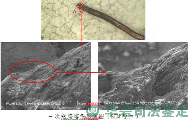 防盜器喇叭線束銅導(dǎo)線熔痕